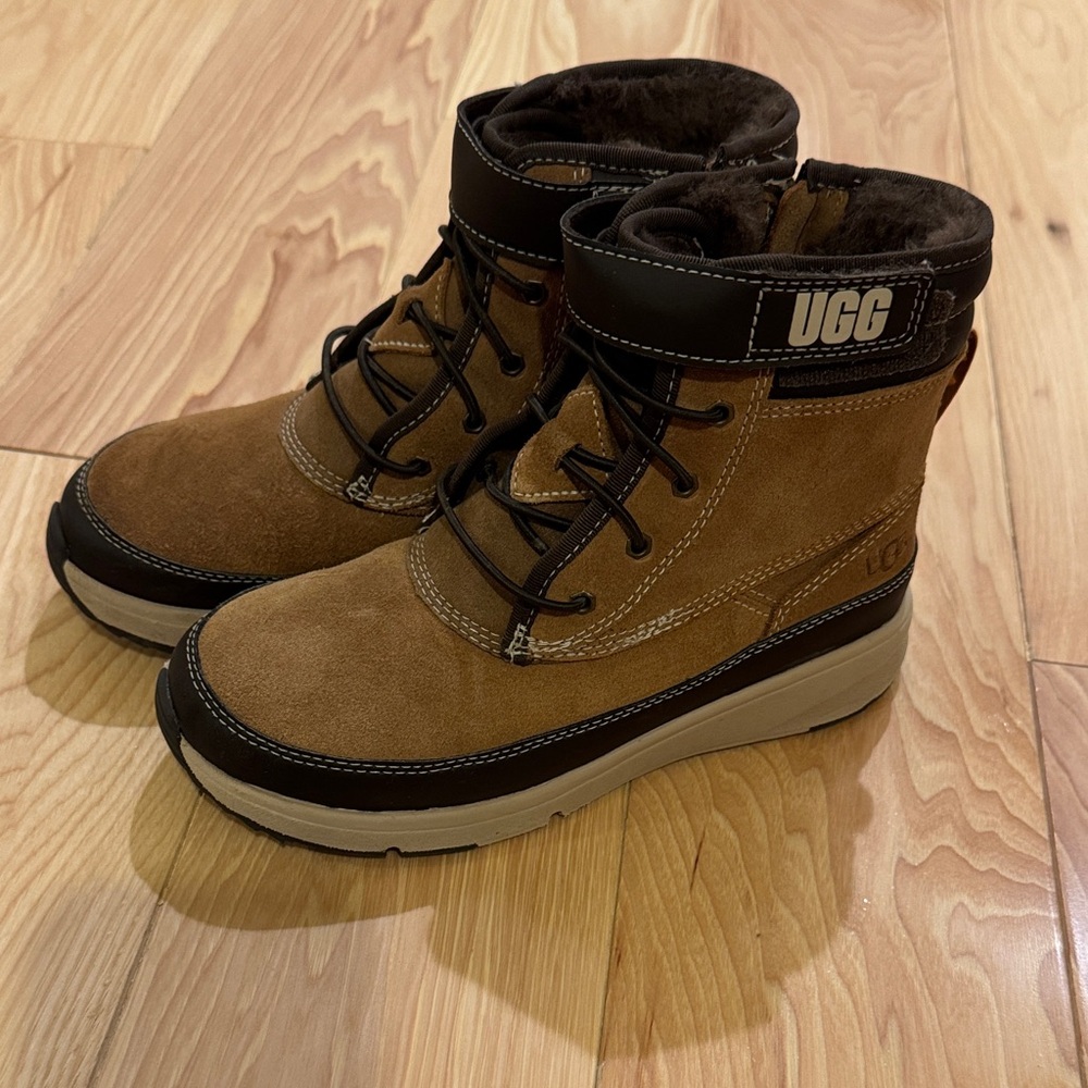 UGG Tan and Black Suede Boots